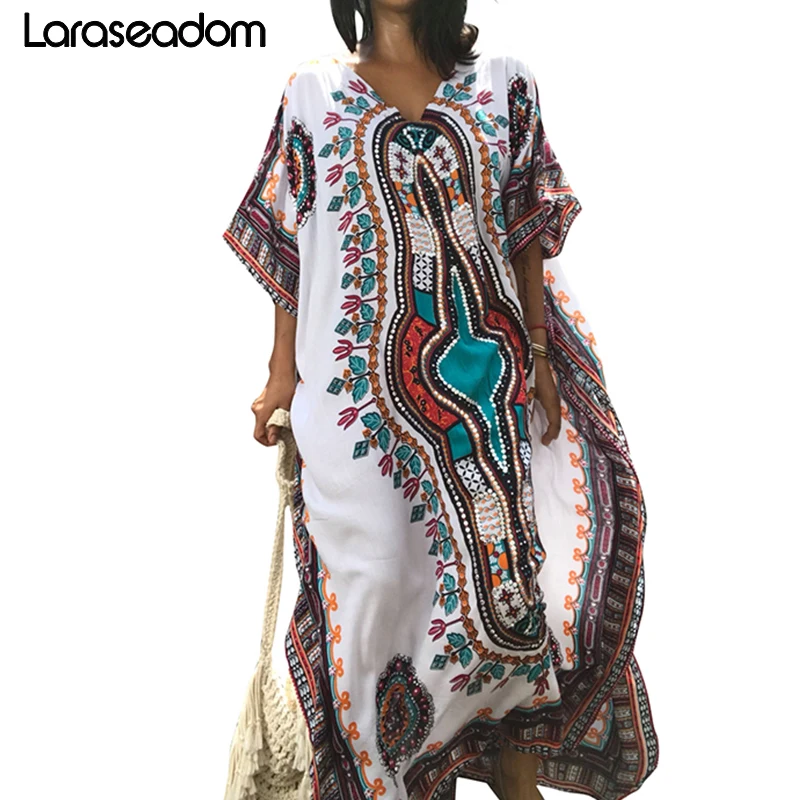 Пляжные туники с принтом из вискозы кафтан Пляжное Платье купальный костюм