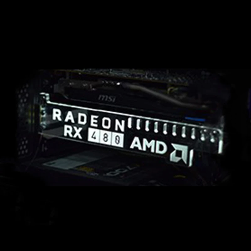 Новейший красный светодиодный модуль с расширенной версией для RADEON RX 480 AMD, светящаяся основная компьютерная коробка, видеокарты с поддержкой рамки, дисплей, карта HIS - Цвет: Белый
