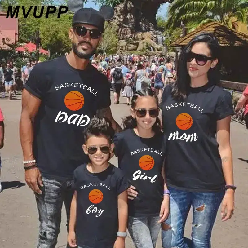 

BASKETBALL dad mom boy girl family t shirt for mother daughter clothes father son matching outfits big little sister mom and me