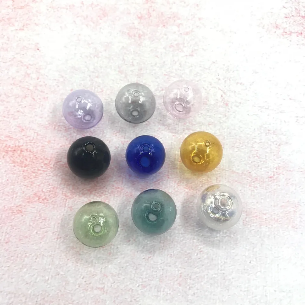10 шт./лот 20 мм 9 цветов на выбор круглые стеклянные шарики с двумя отверстиями