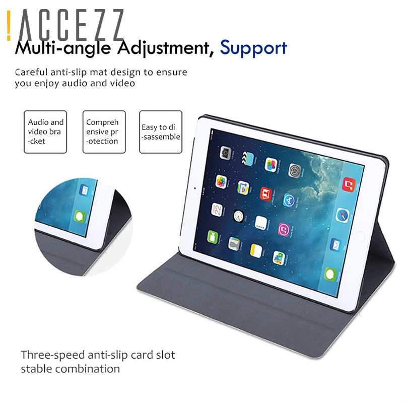 ! ACCEZZ ультра тонкий чехол для iPad 2/3/4 Air 1/2 с подставкой авто пробуждение спящий