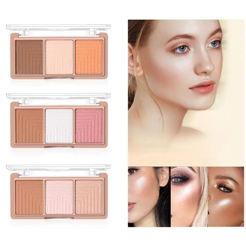 Хайлайтер пудра матовая Iluminador Maquiagem Bronzer Glow Kit для макияжа румян контурная