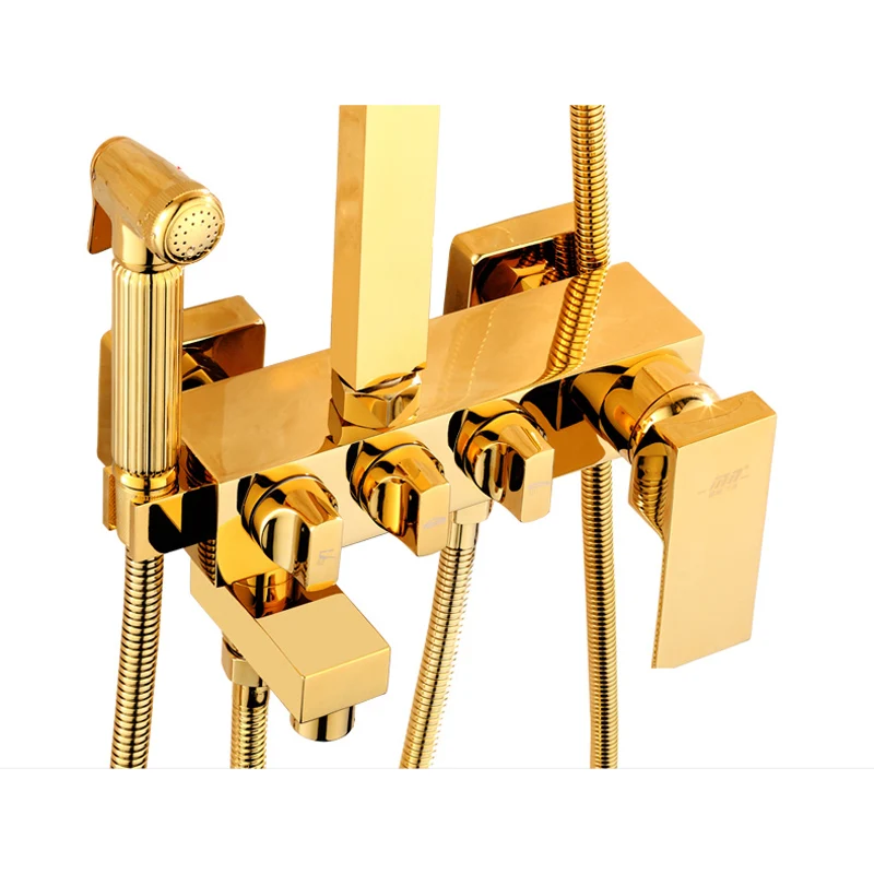 Роскошный латунный золотой душевой кран с одним рычагом 8 &quotСмеситель для дождя