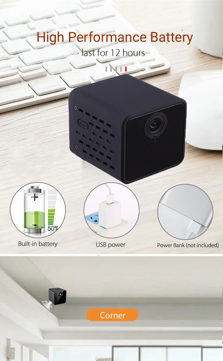 Ip-камера 12H батарея портативная камера P2P беспроводной WiFi видео рекордер для iPhone iPad Android приложение Удаленный просмотр