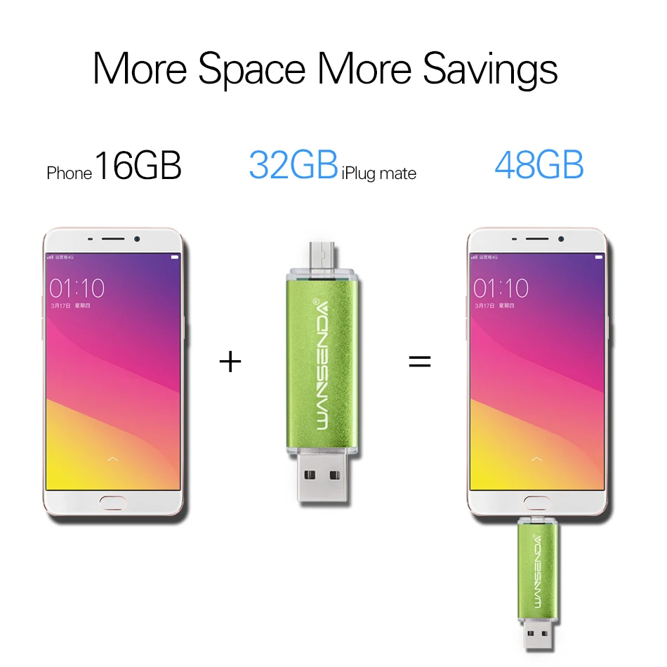 WANSENDA USB 2,0 OTG USB флеш-накопитель для телефонов на Android 256 ГБ 128 ГБ 64 ГБ флеш-накопитель 32 Гб 16 Гб Micro USB карта памяти 8 Гб флешка