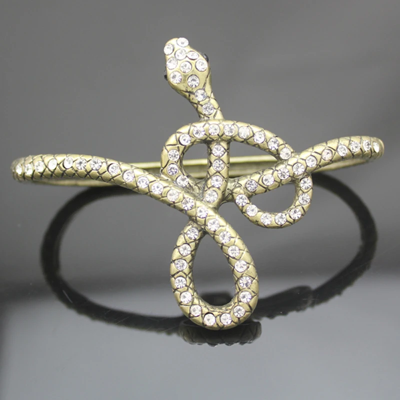 Египетский Винтажный Золотой Змеиный Кристалл ручной пальмы металлический