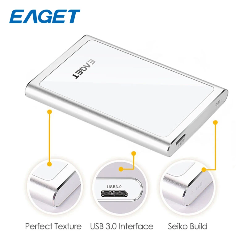 Eaget Meatal Exrernal жесткий Ddrive 1 ТБ USB 3 0 High Скорость диск 500 ГБ 2 HDD 5 для ноутбук Tablet PC