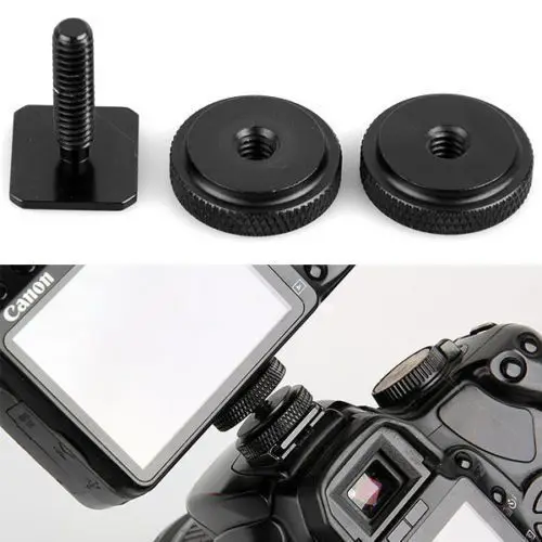 

1/4 Inch Dual Nuts Tripod Mount Screw to Flash Camera Hot Shoe Adapter Tool