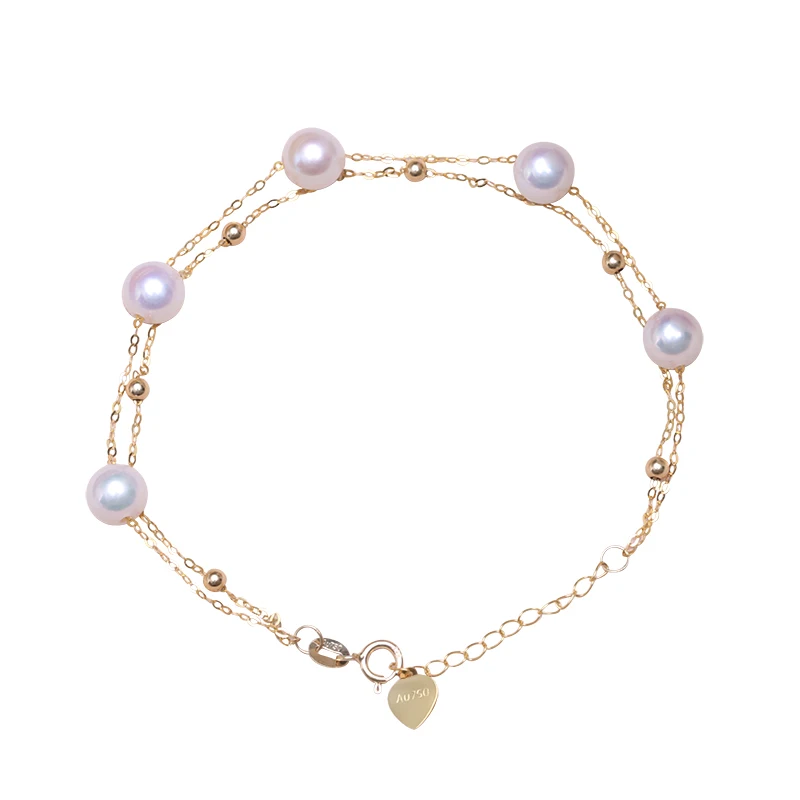 Кольцевые браслеты из пресноводного жемчуга 18 карат|Гибкие и жесткие браслеты| |