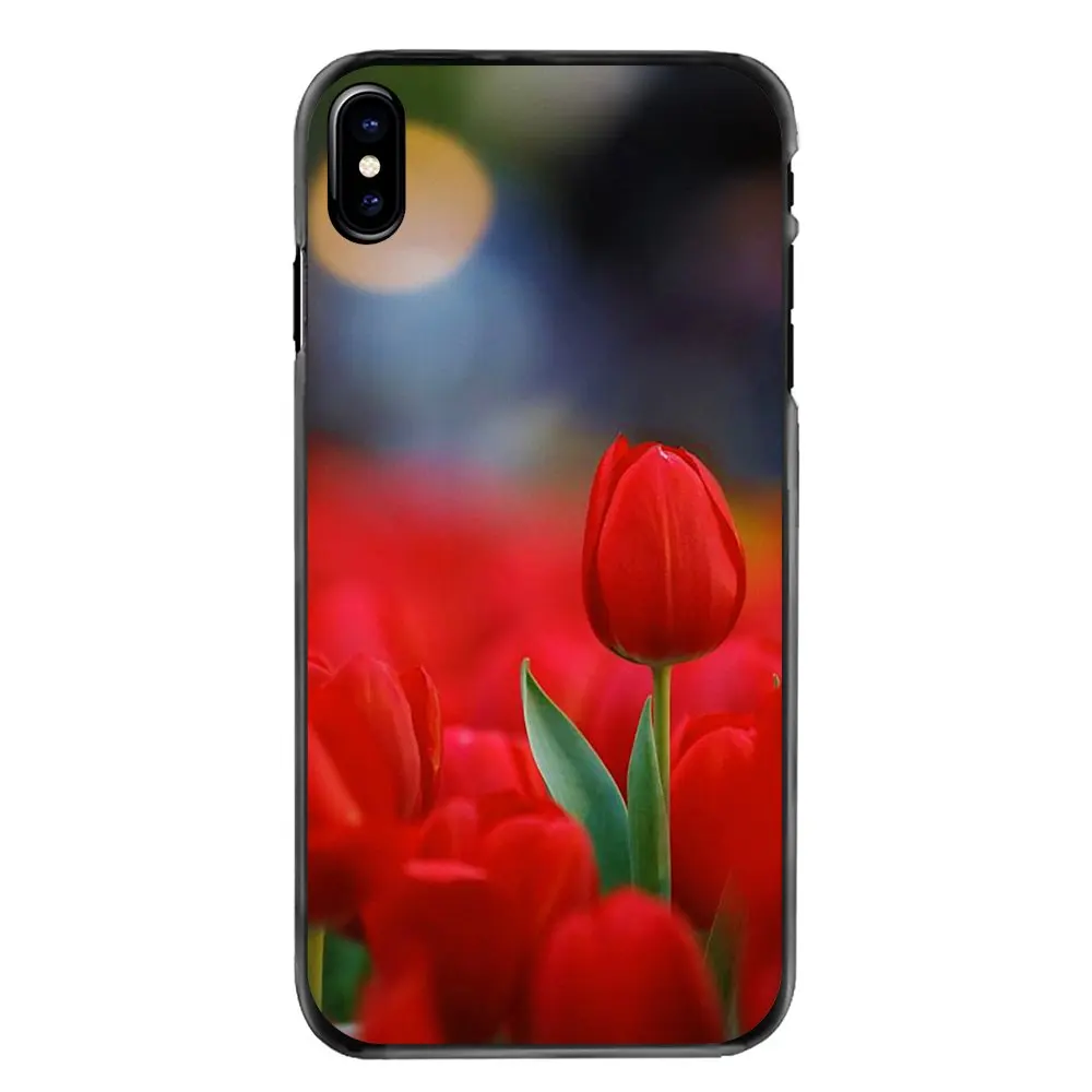 For Huawei P7 P8 P9 P10 Lite Plus 2017 2016 Honor 5C 6 4X 5X Mate 8 7 9 Covers Red Blue Spring Colorful Tulips flower field Art |