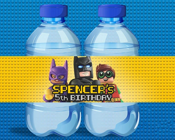 Персонализированные LEGO Batman этикетки бутылки воды обертки Baby Shower Супермен День