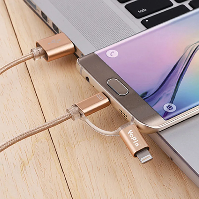 2 в 1 кабель type C Micro USB для samsung Примечание 8 Xiaomi синхронизации данных Тип-C Зарядное