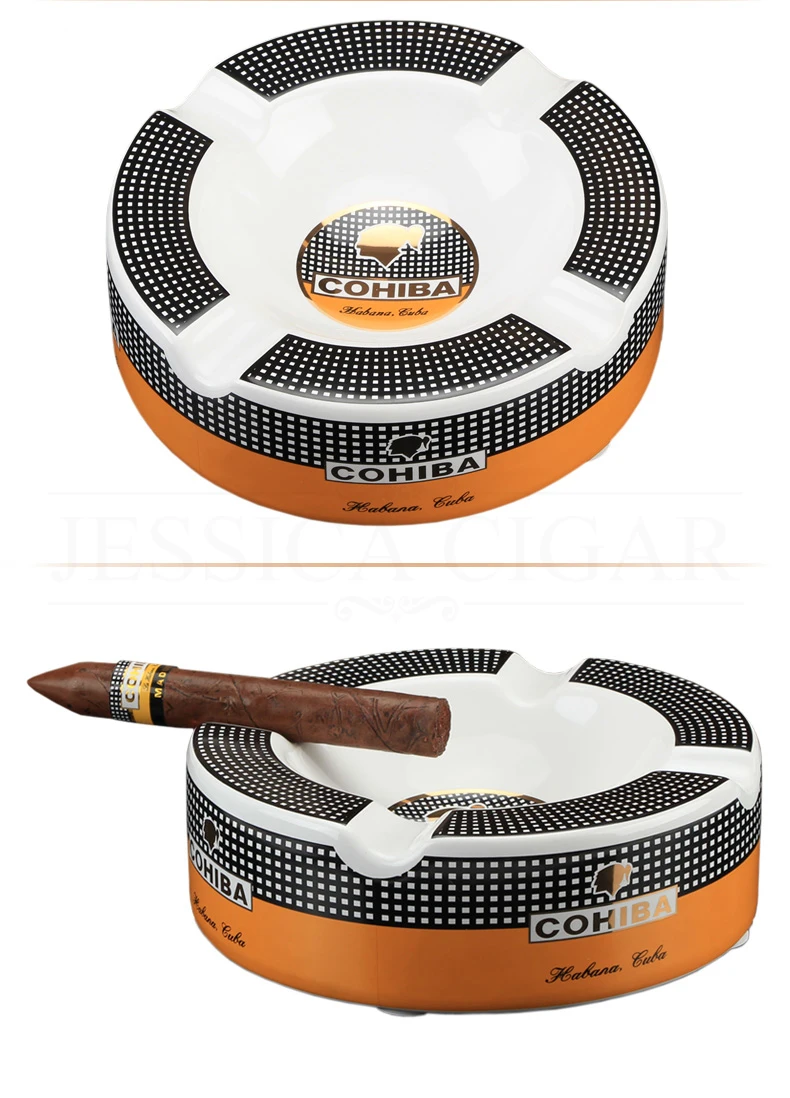 COHIBA практичные аксессуары для сигар керамическая пепельница для сигар на открытом воздухе 4 подставка держатель Настольная пепельница для сигарет домашняя пепельницы для курения