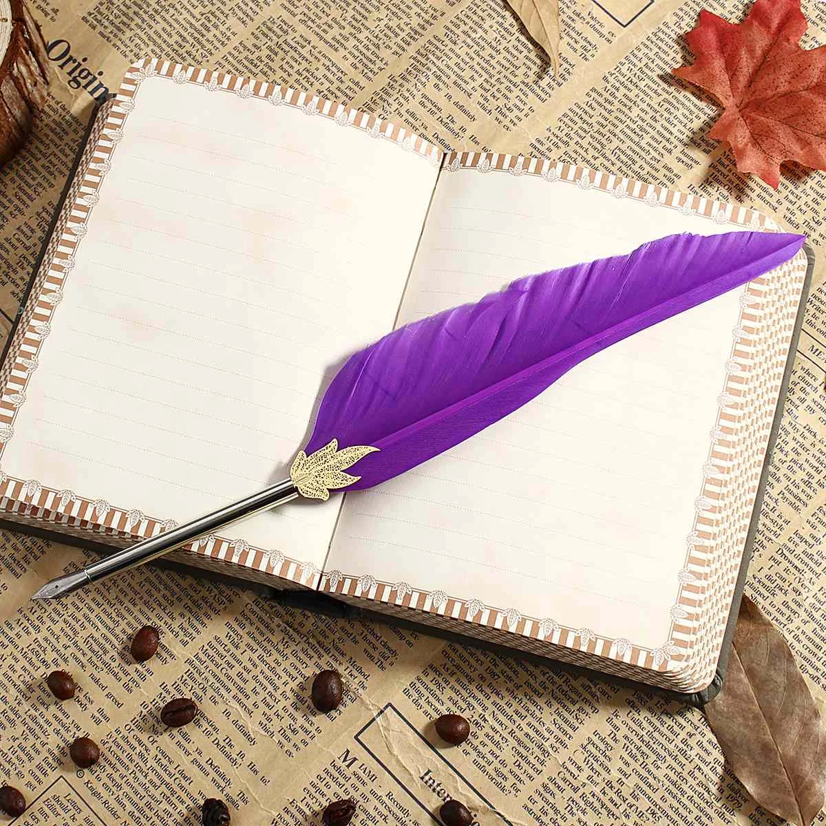 purple 5 цветов, винтажная перьевая ручка, перьевая ручка, косая ручка, каллиграфия, Канцелярия, модный шрифт, подарок для колледжа/дня рождения/школы - Цвет: purple