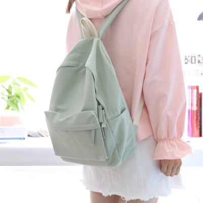 light green NuFangU, классический дизайн, сплошной цвет, хлопок, ткань, женский рюкзак, мода для девочек, сумка для отдыха, школьная, Студенческая, сумка для книг - Цвет: light green