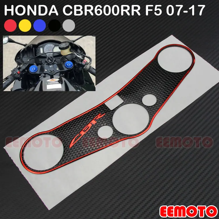 Motorcycle Motorbike Pad Triple Tree Top Clamp Upper Front End Decals Stickers For HONDA CBR 600RR CBR600RR F5 2007-2017 2016