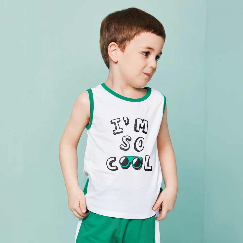 Balabala/модный детский топ в полоску без рукавов с круглым вырезом и модальными