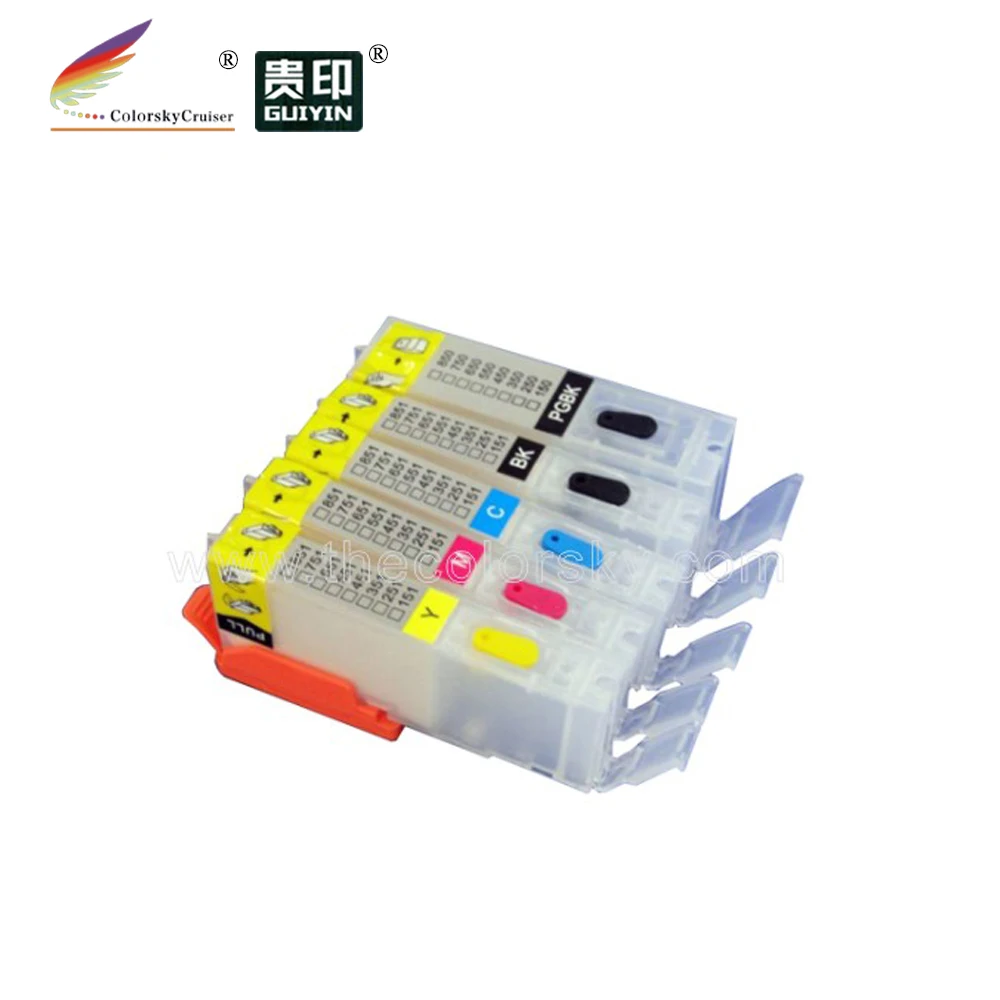 (RCC750 5) Заправляемый картридж с чернилами для Canon PIXMA MG5470 MG6470 MX727 MX927 Ip7270 IX6770 MG5570