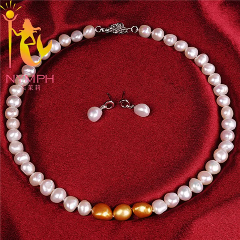 Нимфа Классическая жемчужина ювелирный набор Bijoux 925 серебряные серьги ювелирные