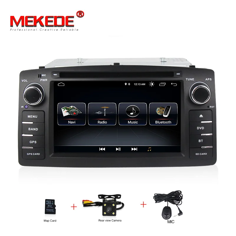add camera Четырехъядерный автомобильный радиоприемник подходит для Toyota Corolla E120 BYD F3 с системой android 8,1 поддержка навигатор с GPS, DVD autoaudio wifi BT SWC - Цвет: add camera