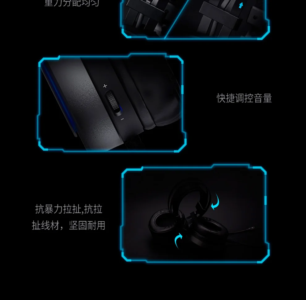 Rapoo VH530 игровая гарнитура с подсветкой проводной микрофон наушники головные телефоны