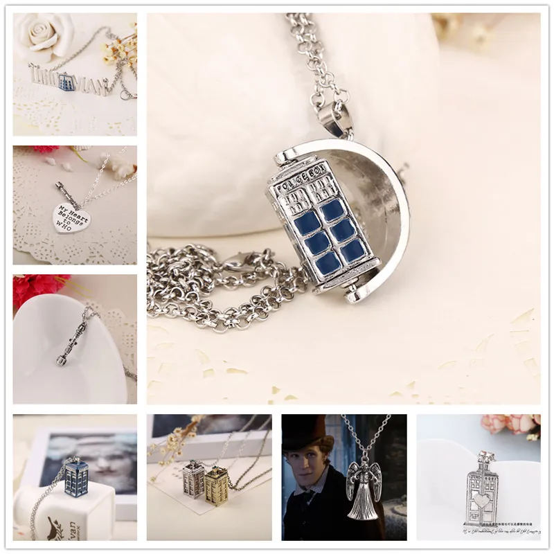 Доктор Кто ювелирные изделия ТАРДИС Ожерелье звуковая отвертка Плачущие ангелы