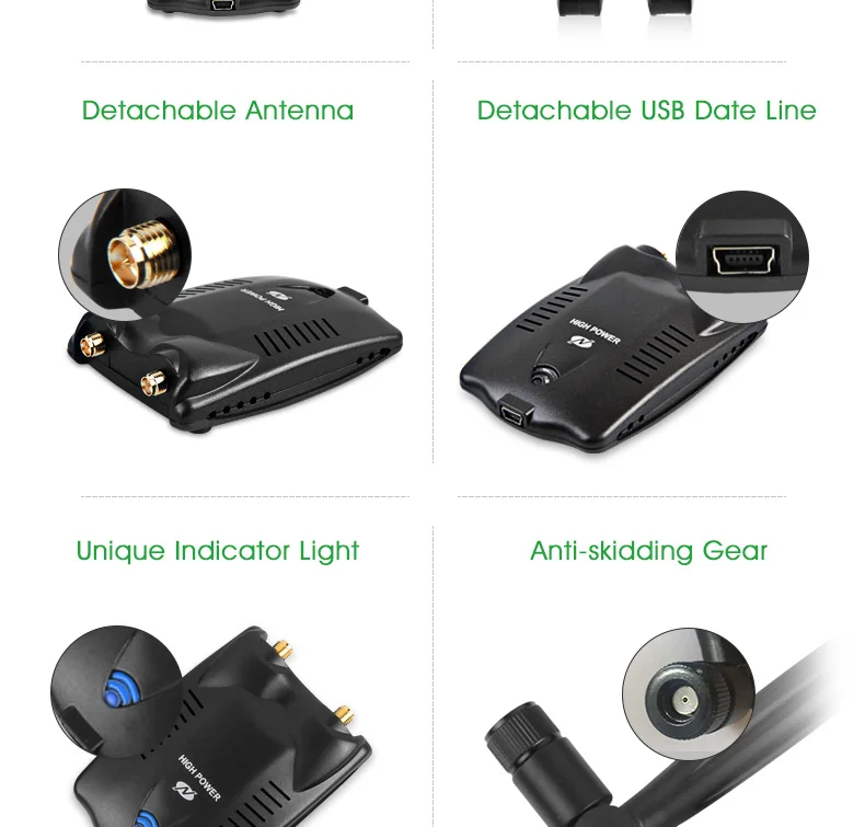 EASYIDEA USB WiFi адаптер высокой мощности двойная wifi антенна 5 дБ 150 Мбит/с беспроводная сетевая карта беспроводной WiFi приемник адаптер WiFi