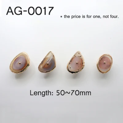 AG-0017-L Ins стиль натуральный агат+ латунная ручка грубого камня режущие ручки для спальни выдвижные ручки/4 цвета - Цвет: AG-0017-L