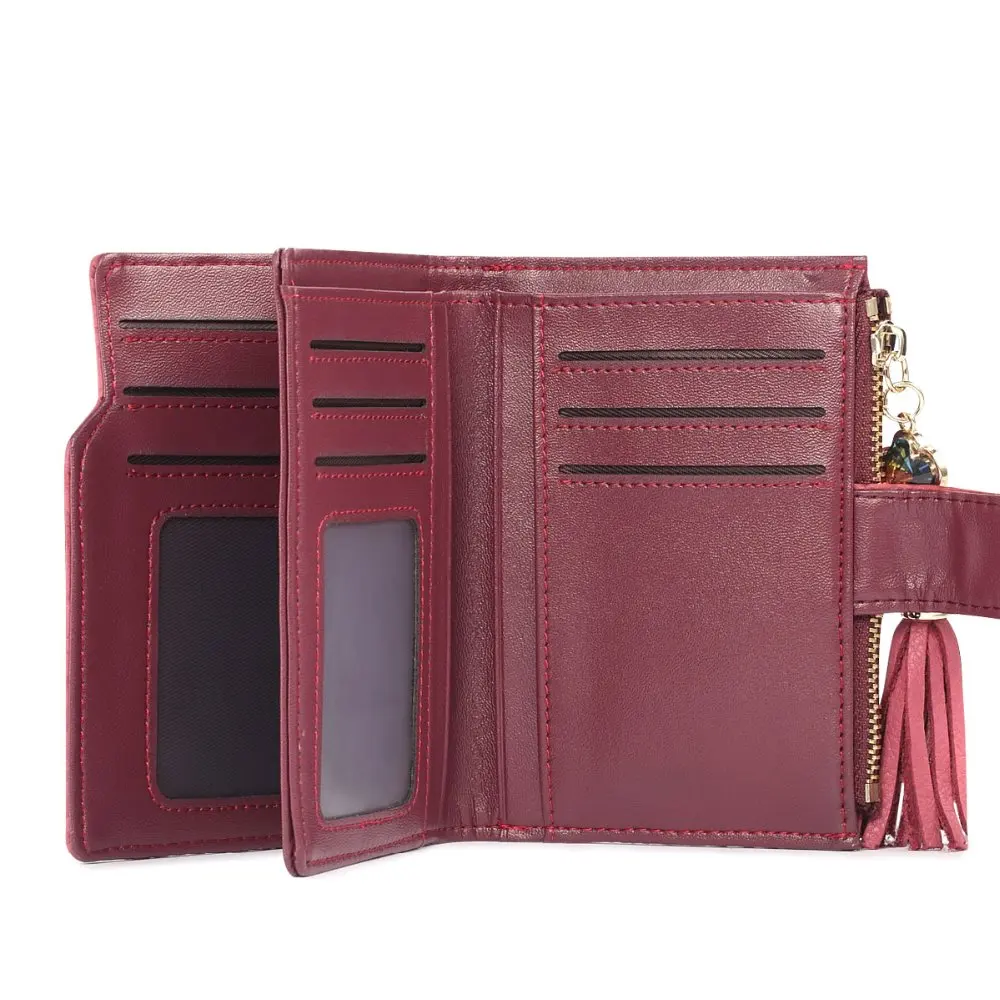 Jamarna Brand Women Wallets Genuine Leather Short Tassels Ladies Purse Credit Card Holder Wallet Female Small | Багаж и сумки