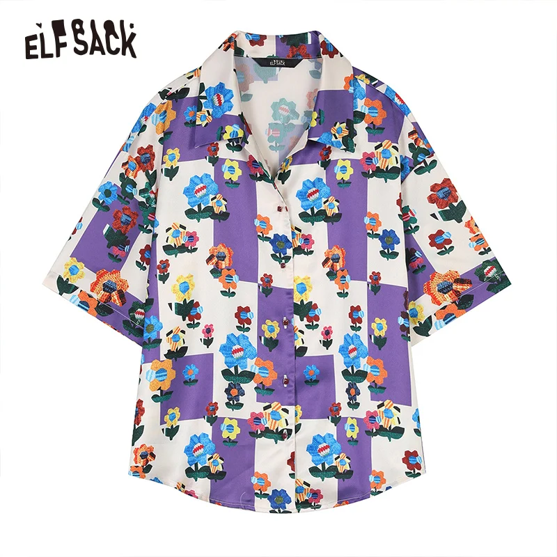 Рубашка ELFSACK женская винтажная с цветочным принтом| |