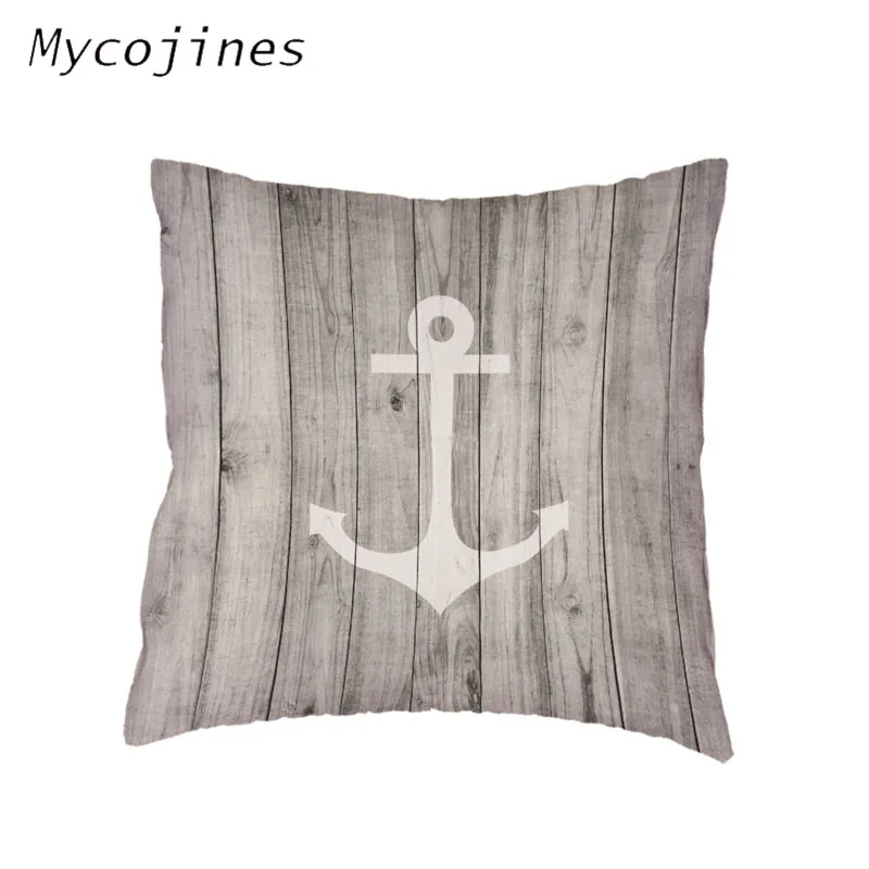 Морской знак белый полиэстер Пич скин для подушек якорь парусник Краб автокресла