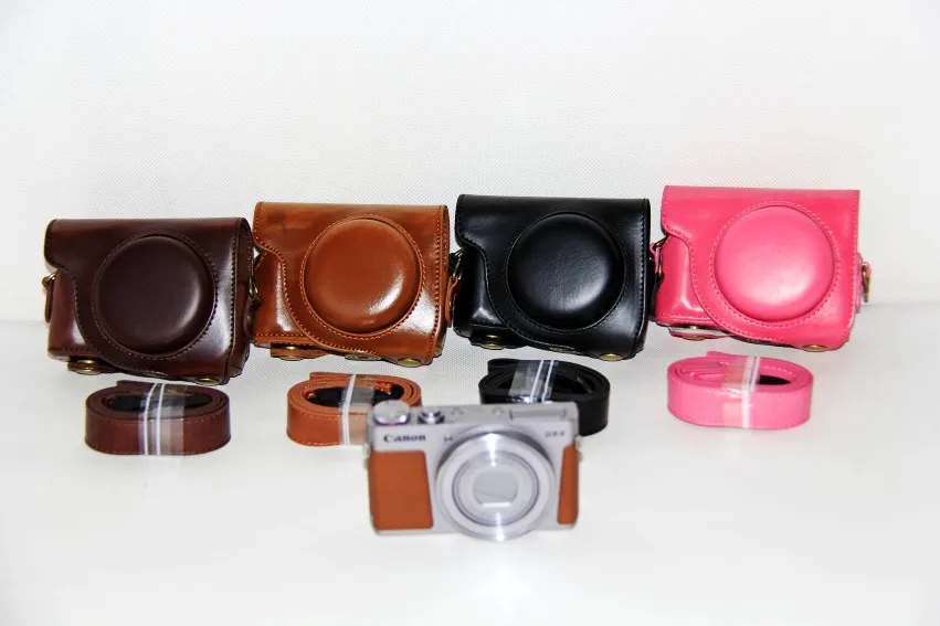Роскошный чехол из искусственной кожи для камеры Canon powershot G9X с плечевым ремнем