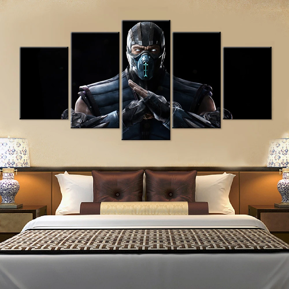 5 Шт. Х Файтинг Mortal Kombat Wall Art Picture Украшение дома Гостиная Печать Холст Стены