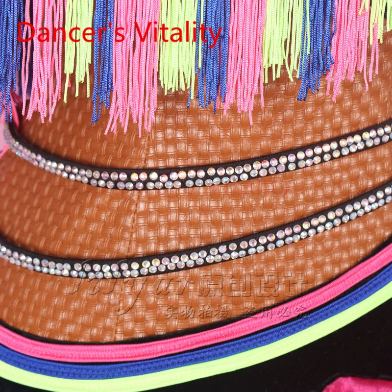 

2017 Stripe Latin Dance Dress Women Harness Back Opening Salsa Tango Rumba Flamengo Ballroom Latin Dance Competition Costumes