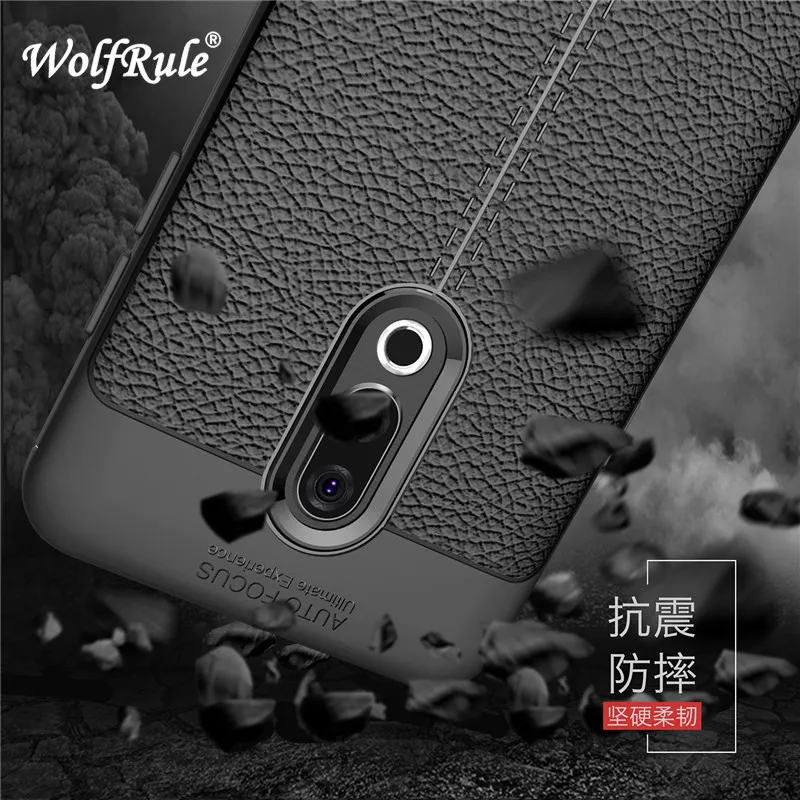 WolfRul Meizu 15 Plus Cover Shockproof Luxury Leather TPU Case For Phone Fundas Shells 5.95&quot | Мобильные телефоны и