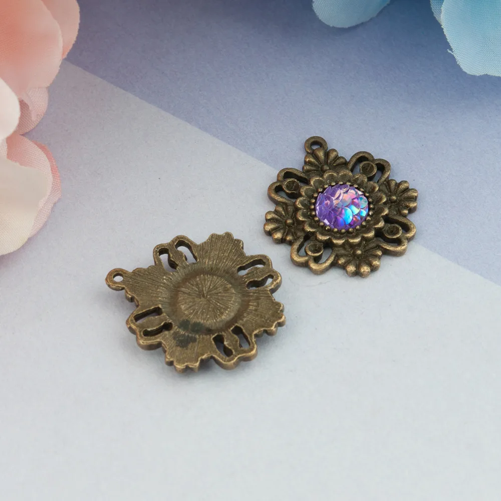 DoreenBeads сплав на основе цинка и Русалка из Смолы Рыбные весы амулеты Цветок