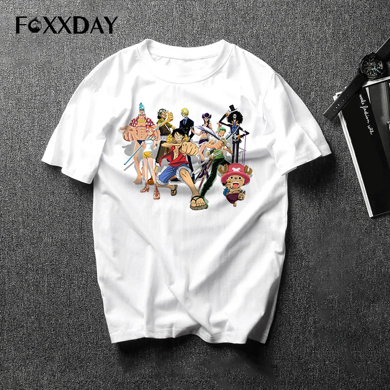 Новинка 2018 футболка из модала с японским аниме Луффи Зоро Мужская цельная модель