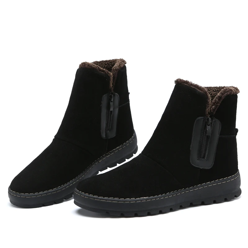 Black Snow Boots Merkmak Мужские ботинки новые ботинки из натуральной кожи для Для мужчин Теплые; больших размеров ботинки Rome прямая обувь для похода по магазинам, брендовый зимний Для мужчин обувь - Цвет: Black Snow Boots