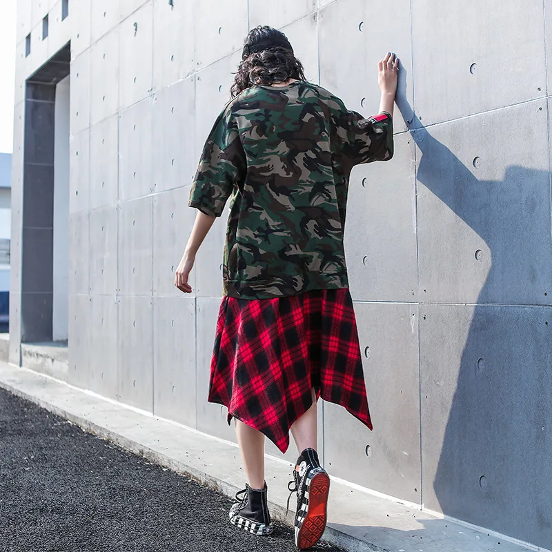 Платье женское с коротким рукавом камуфляжное | Женская одежда