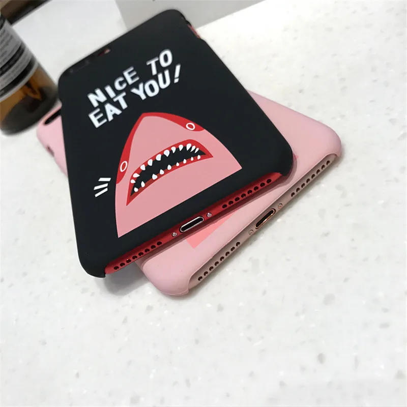 Забавный Милый Sup Розовый Акула Telefon чехол для iPhone 6 6s 7 8 X Plus iPhone6 5 5S SE граффити Capinha