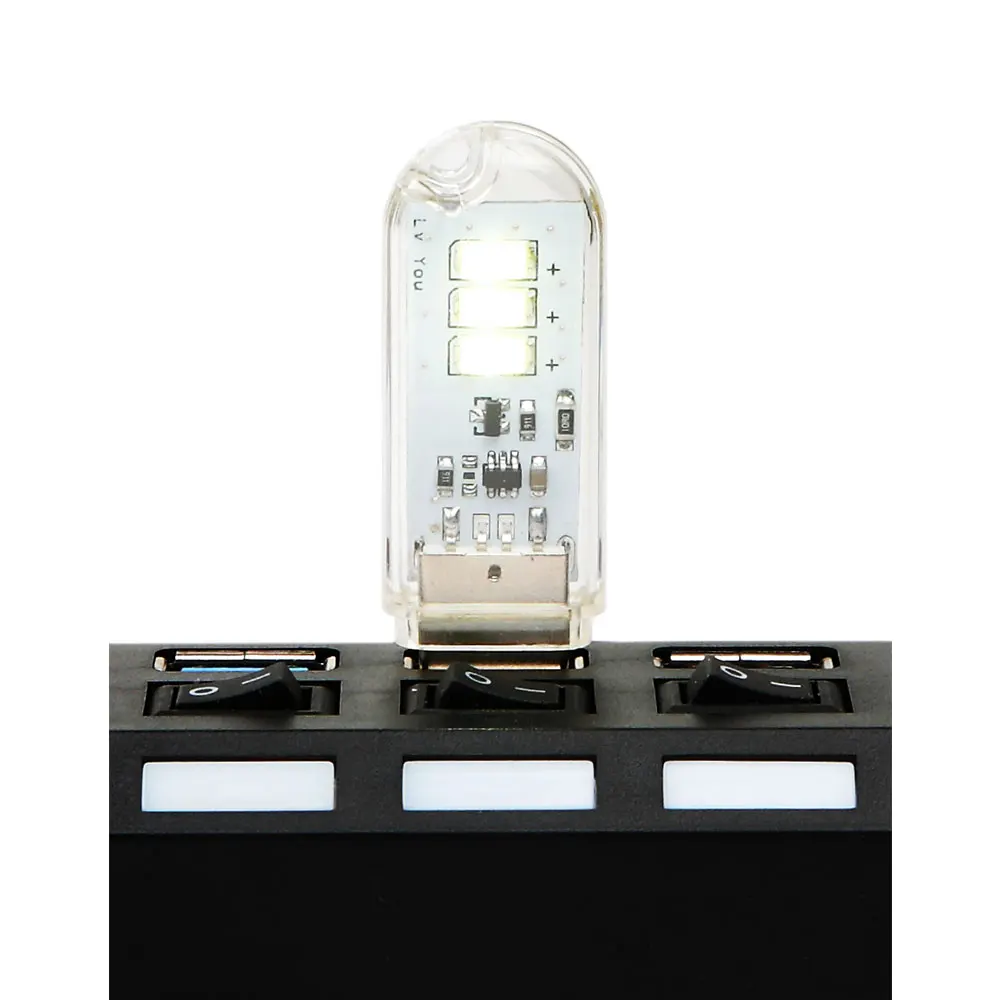 Мини USB СВЕТОДИОДНЫЙ ночник с сенсорным выключателем 3 светодиода 5 В лампочка для