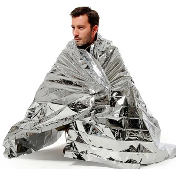 100 шт аварийное тепловое одеяло спасательный коврик фольга пространство первой