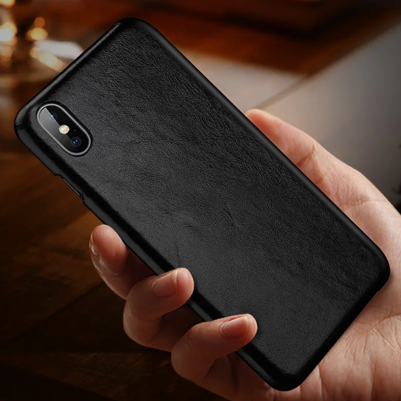 Роскошный Винтажный чехол для телефона из 100% натуральной коровьей кожи iPhone X 8 7 6 6S