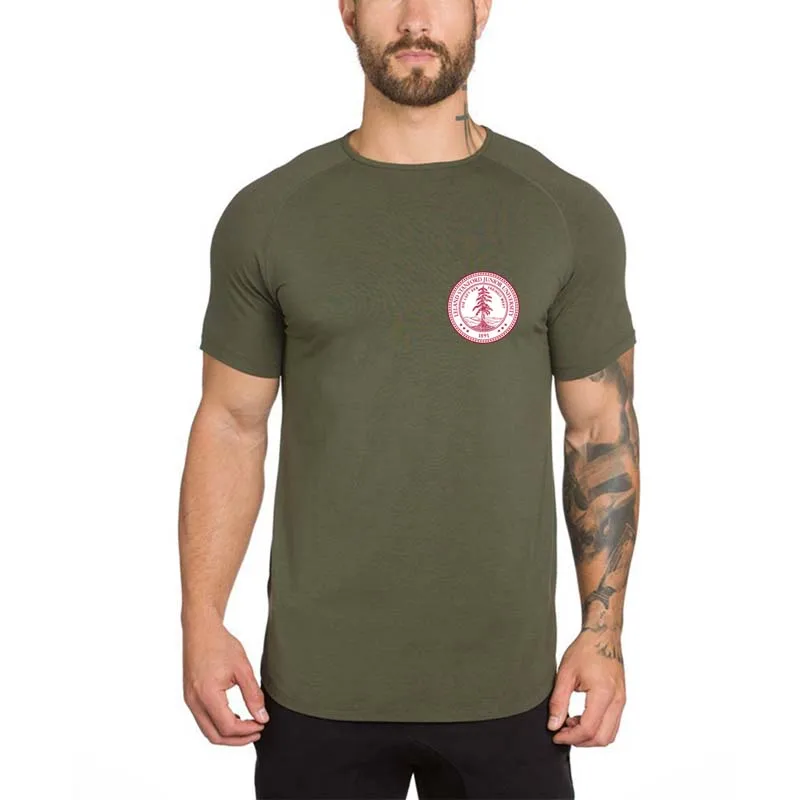 Стэнфордского университета тренажерный зал рубашки мужские короткие slevess