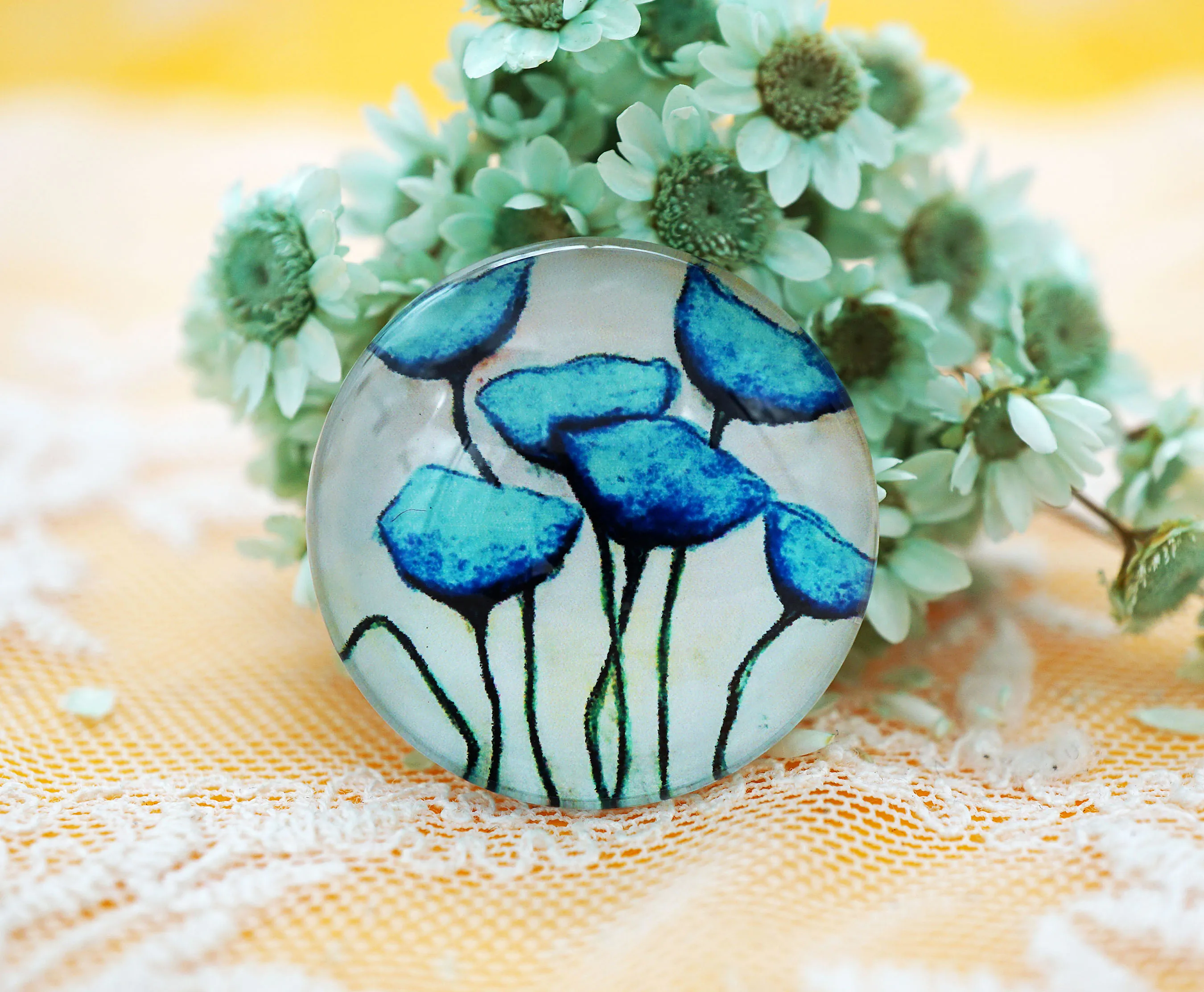 5 шт./лот Круглый 25 мм стеклянный кабошон для броши ювелирные изделия поставка