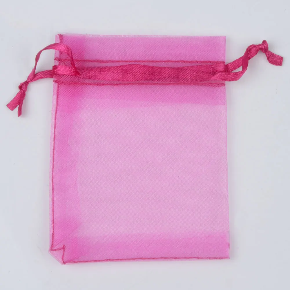No.22 Fuchsia 200 шт./пакет 15x20 см 17x23 см(20x30 см выбор 21 Цвета органза сумки складные подарочные сумки и чехлы - Цвет: No.22 Fuchsia