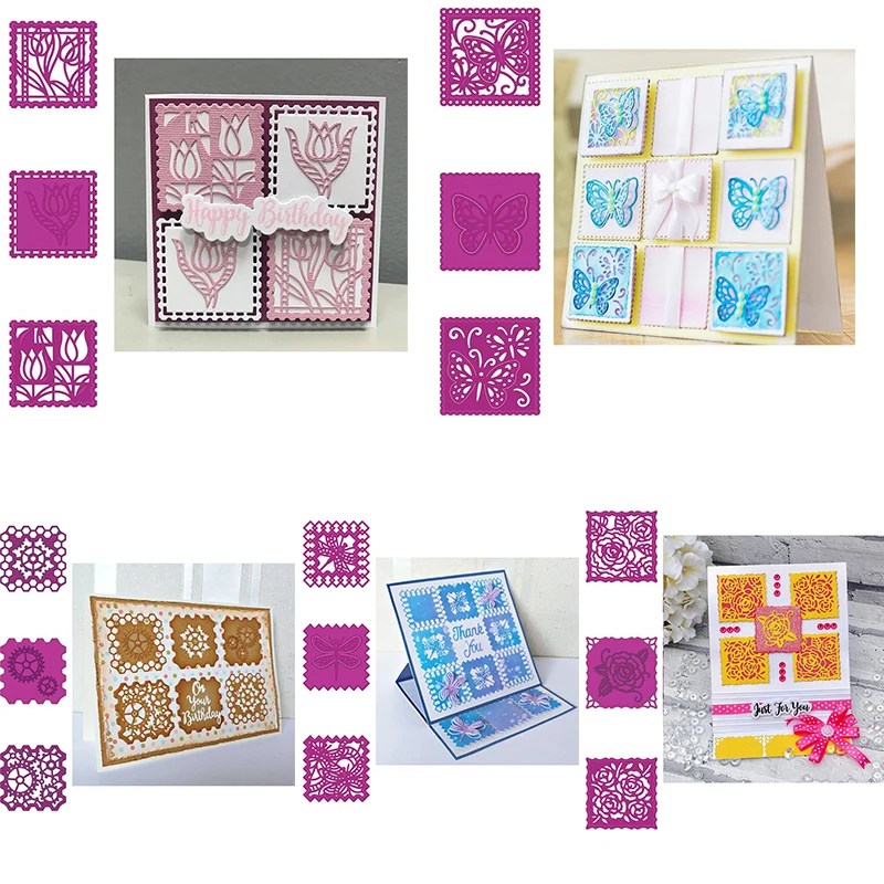 Маленькая Лоскутная рамка для резки металла DIY Скрапбукинг альбом бумажные карты