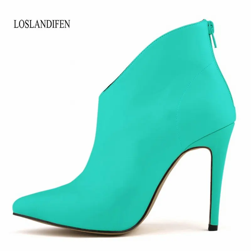 Брендовые женские ботинки LOSLANDIFEN элегантная кожаная обувь карамельных цветов