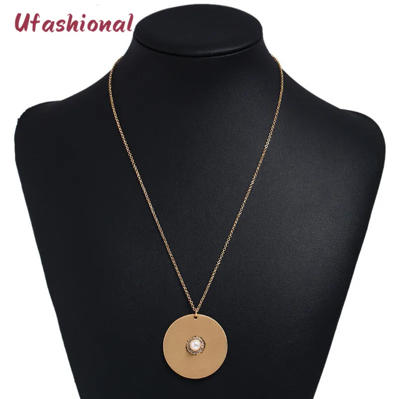 Винтаж Для женщин аксессуары Joyas длинной цепи Цепочки и ожерелья с золотой Цвет