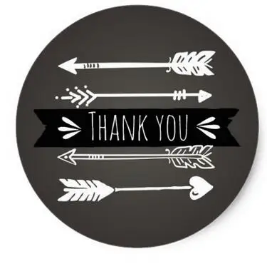 

1.5inch Boho Chic Arrows Thank You Sticker